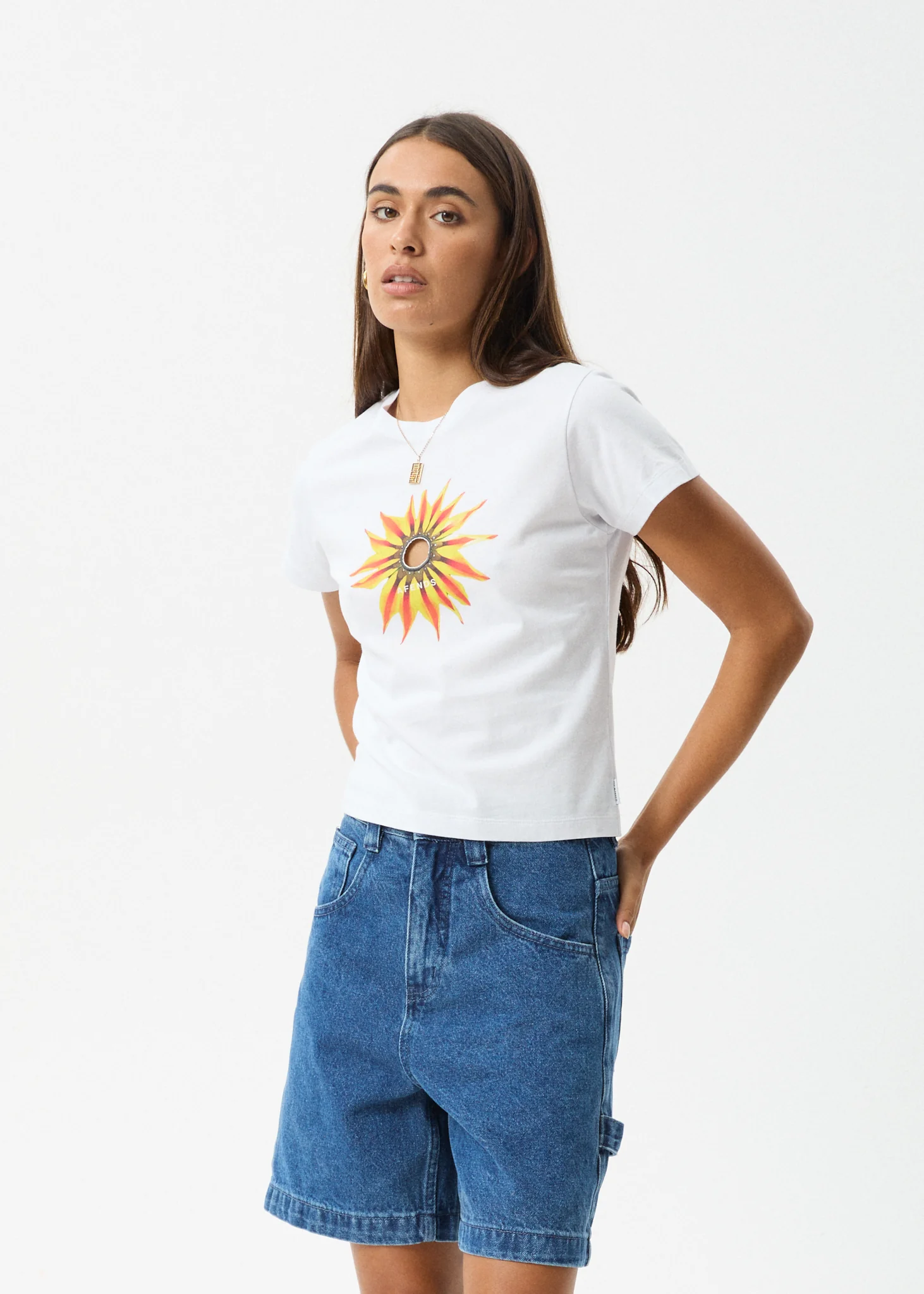 AFENDS Womens Keyhole - Baby Tee - White - Image 3