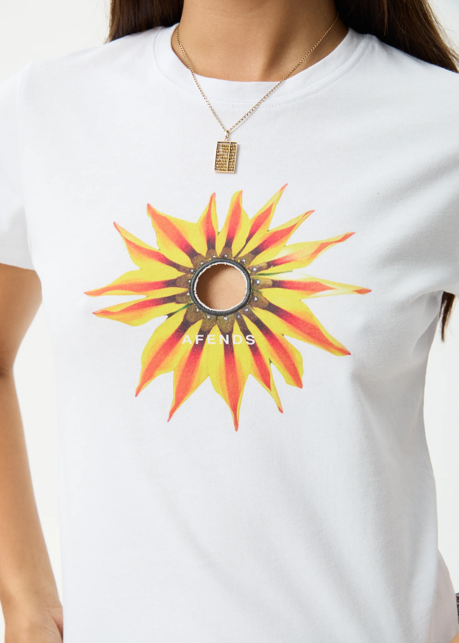AFENDS Womens Keyhole - Baby Tee - White - Image 6