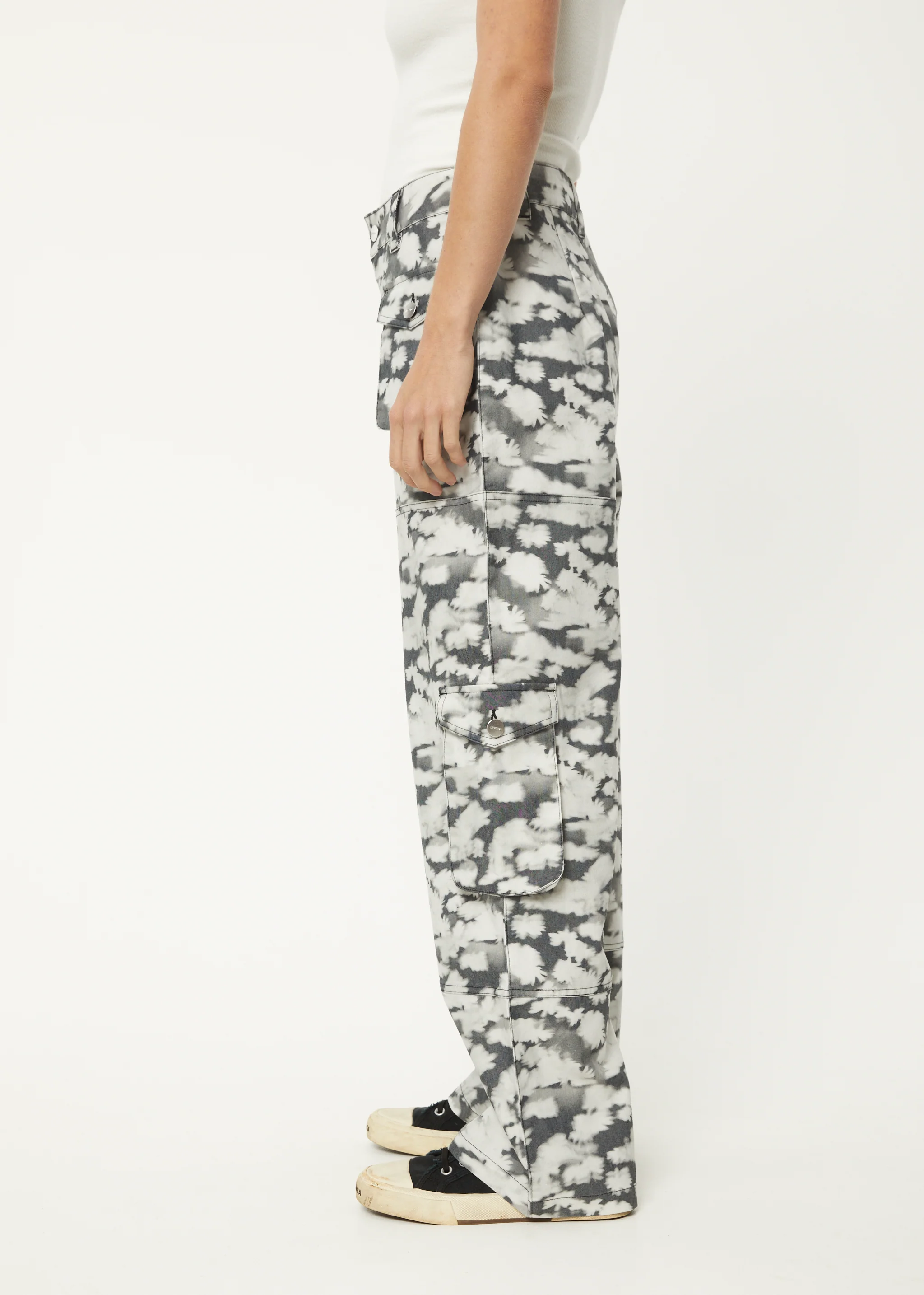 AFENDS Womens Linger - Cargo Pant - Black Floral - Image 4