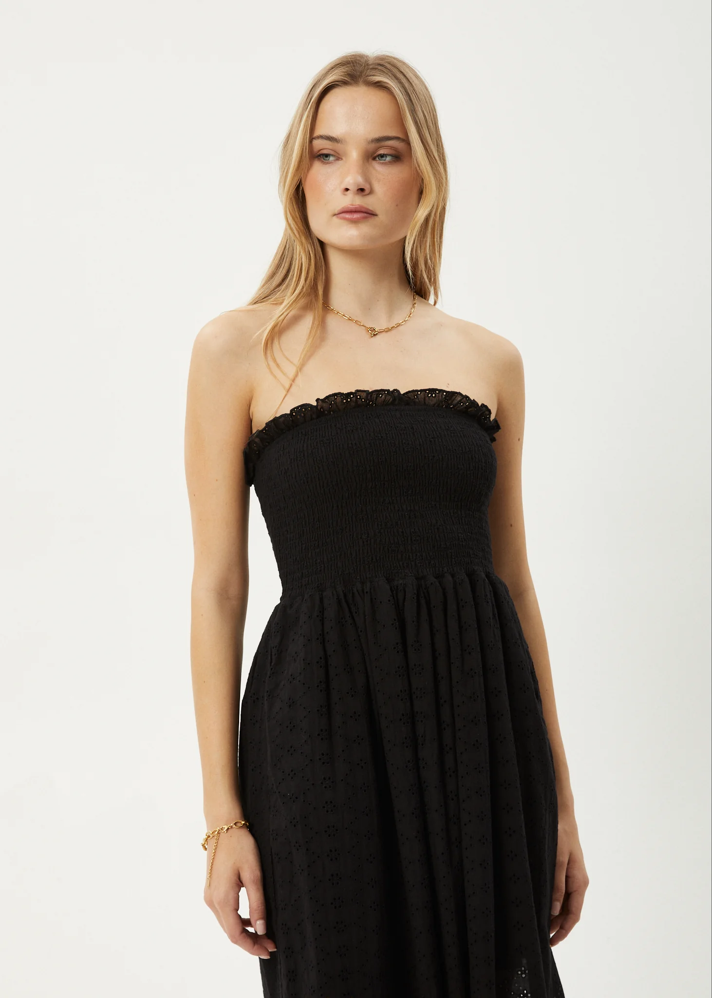 AFENDS Womens Marlow - Strapless Maxi Dress - Black - Image 6