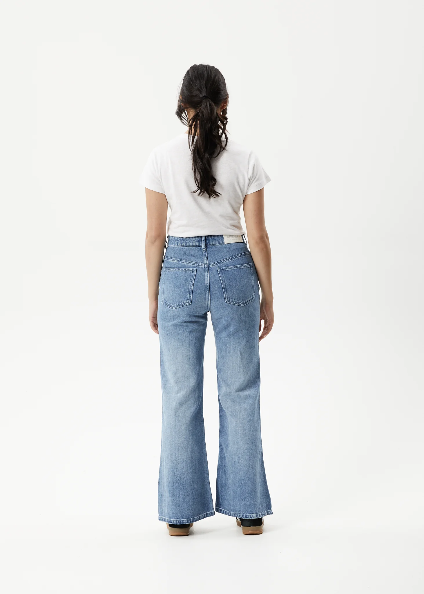 AFENDS Womens Marsha - Denim Slim Flared Jean - Worn Blue - Image 5