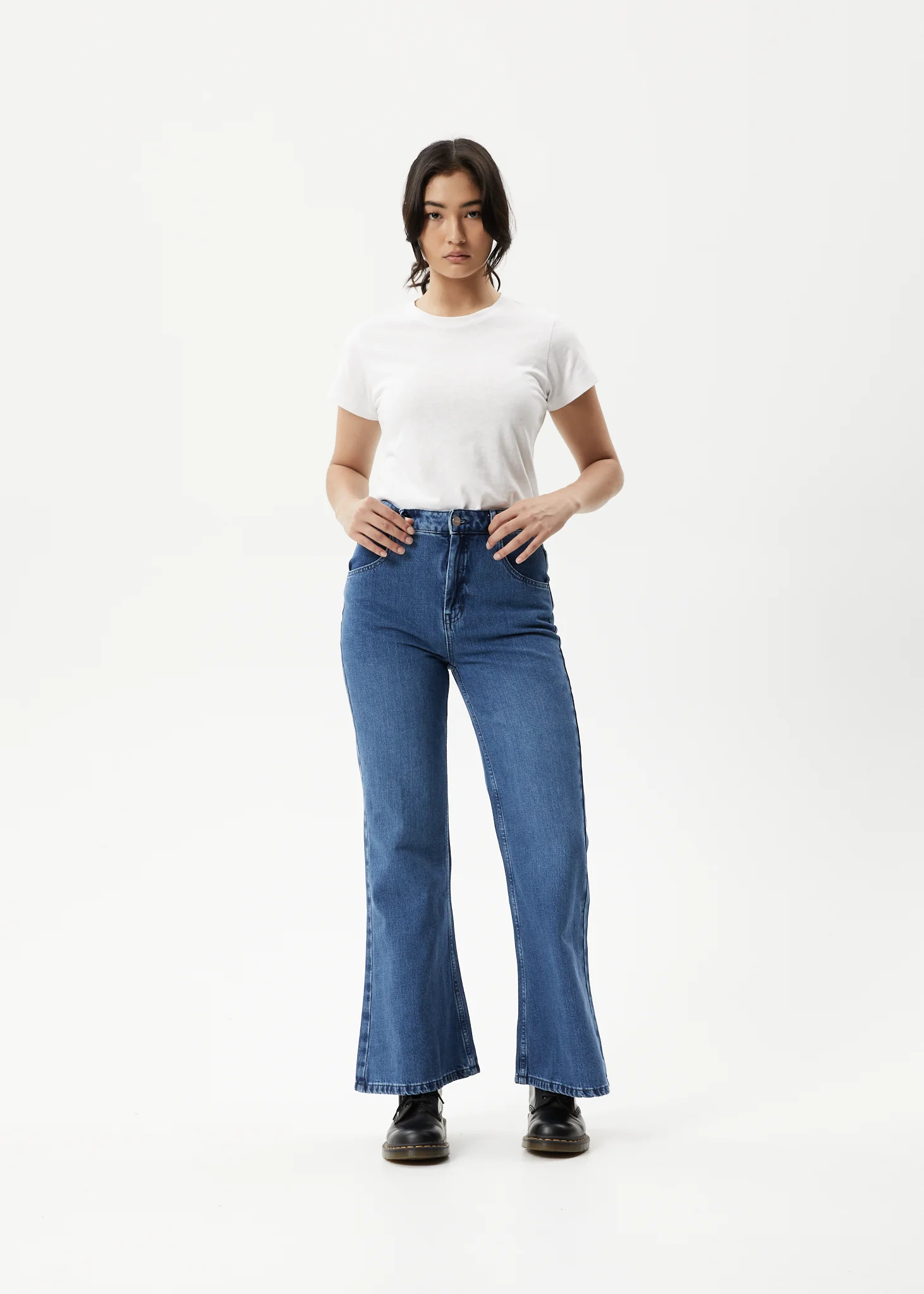 AFENDS Womens Marsha - Denim Slim Flared Jean - Authentic Blue - Image 5