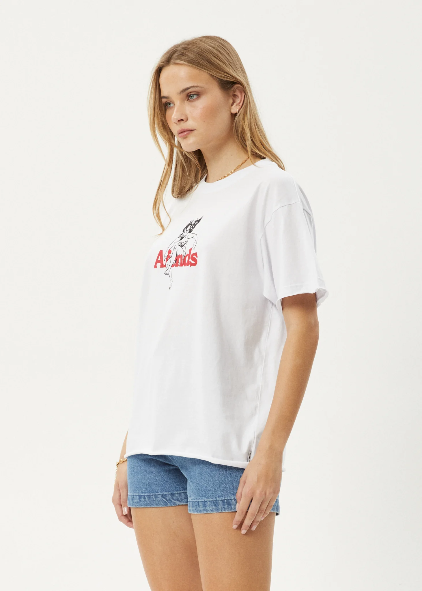 AFENDS Womens No Fury - Oversized Tee - White - Image 3