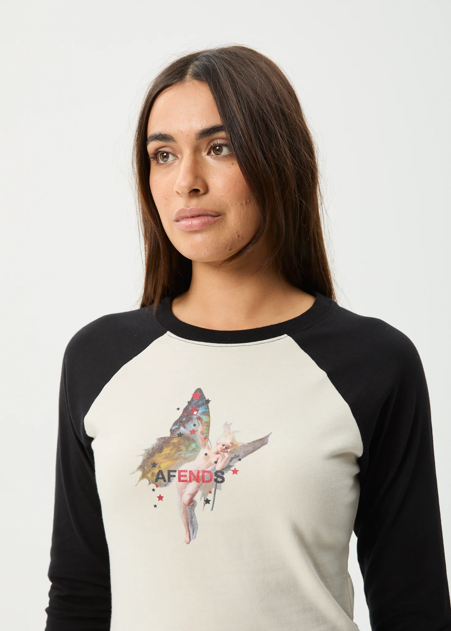 AFENDS Womens Pixie -  Long Sleeve Tee - Moonbeam - Image 2