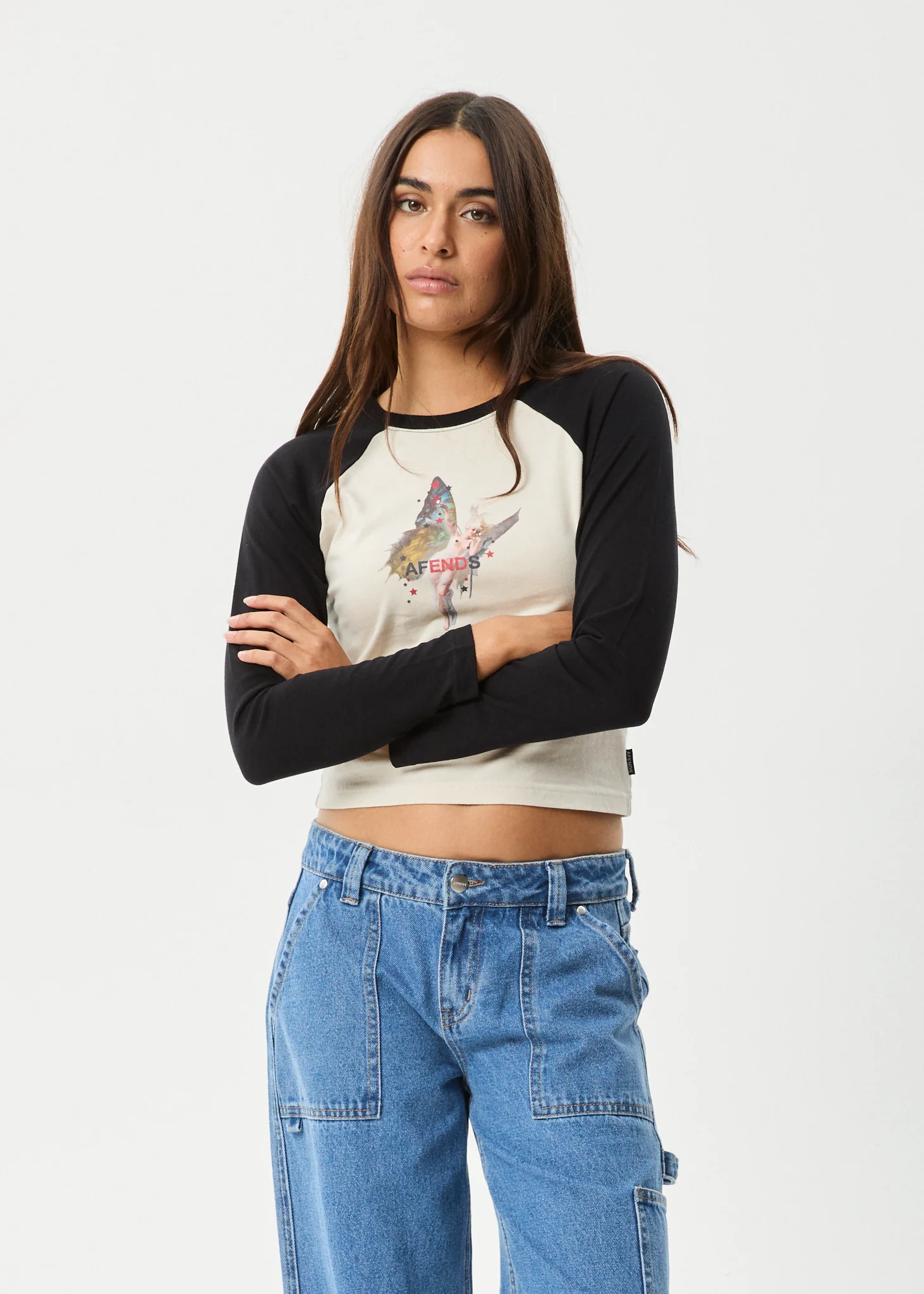 AFENDS Womens Pixie -  Long Sleeve Tee - Moonbeam - Image 6