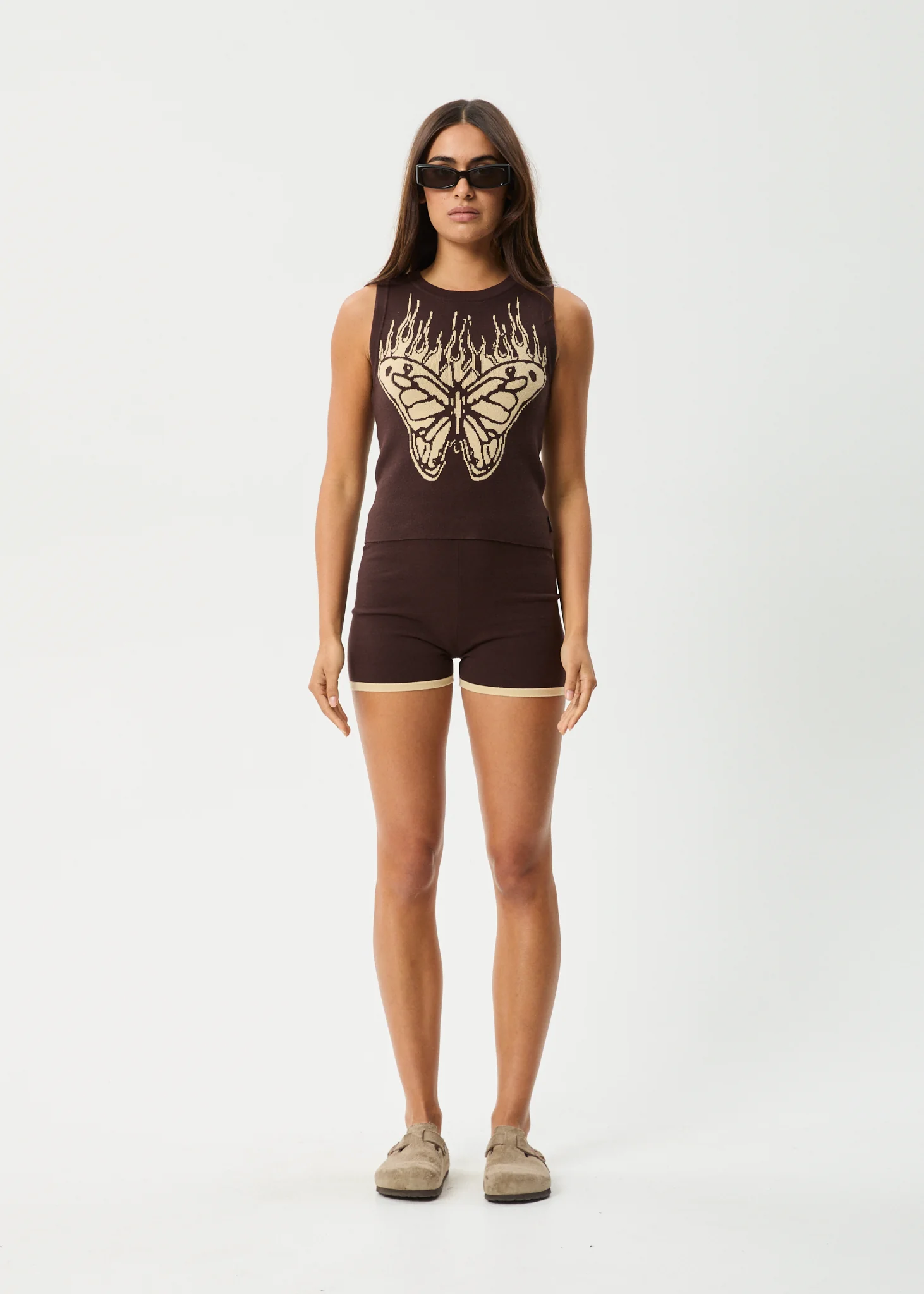 AFENDS Womens Set Fire - Knit Tank - Coffee - Image 8