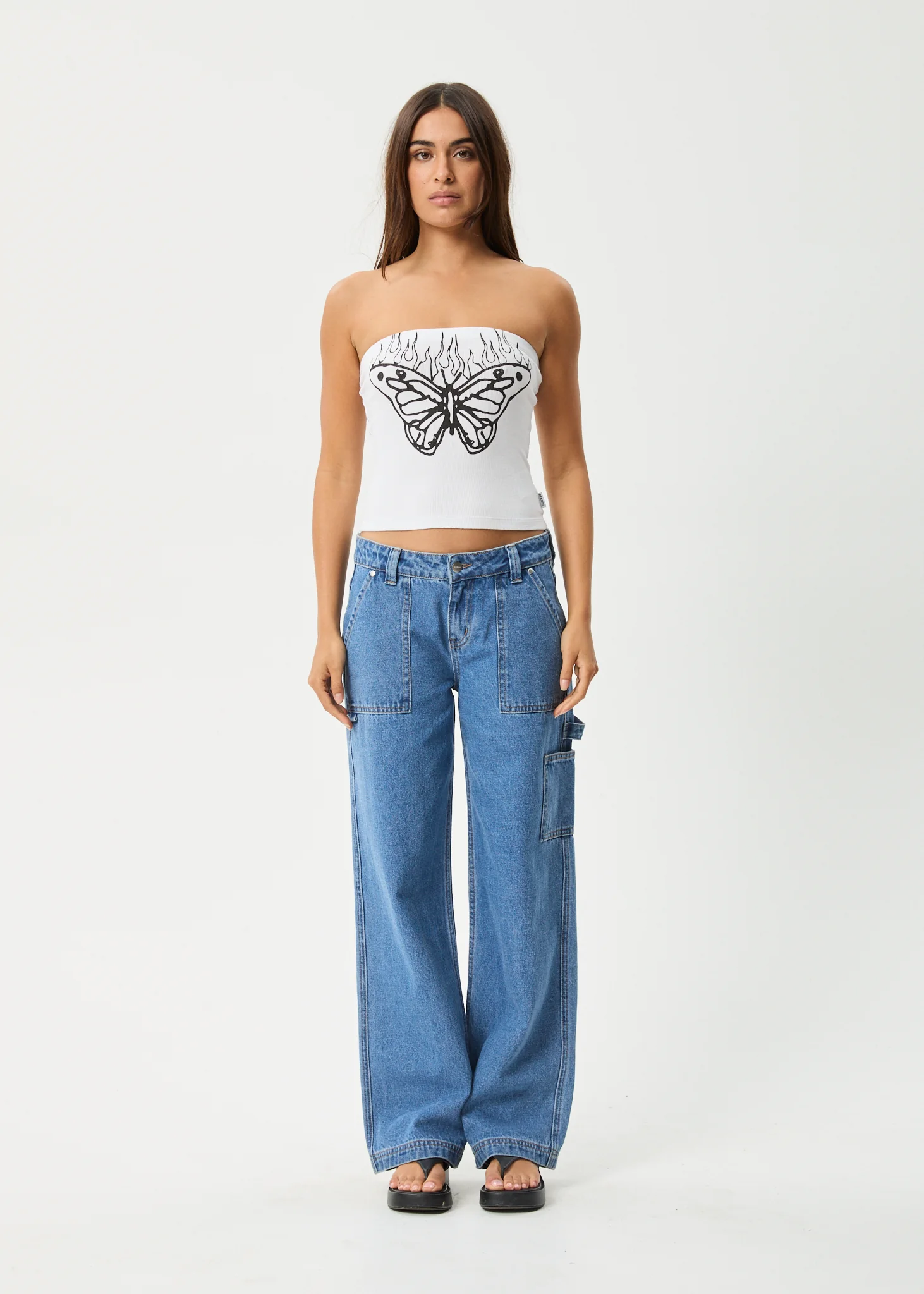 AFENDS Womens Set Fire - Rib Tube Top - White - Image 6