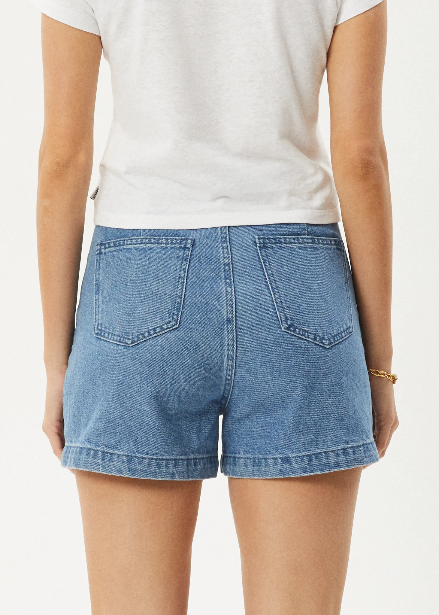 AFENDS Womens Seventy Threes - Denim Short - Stone Blue - Image 5