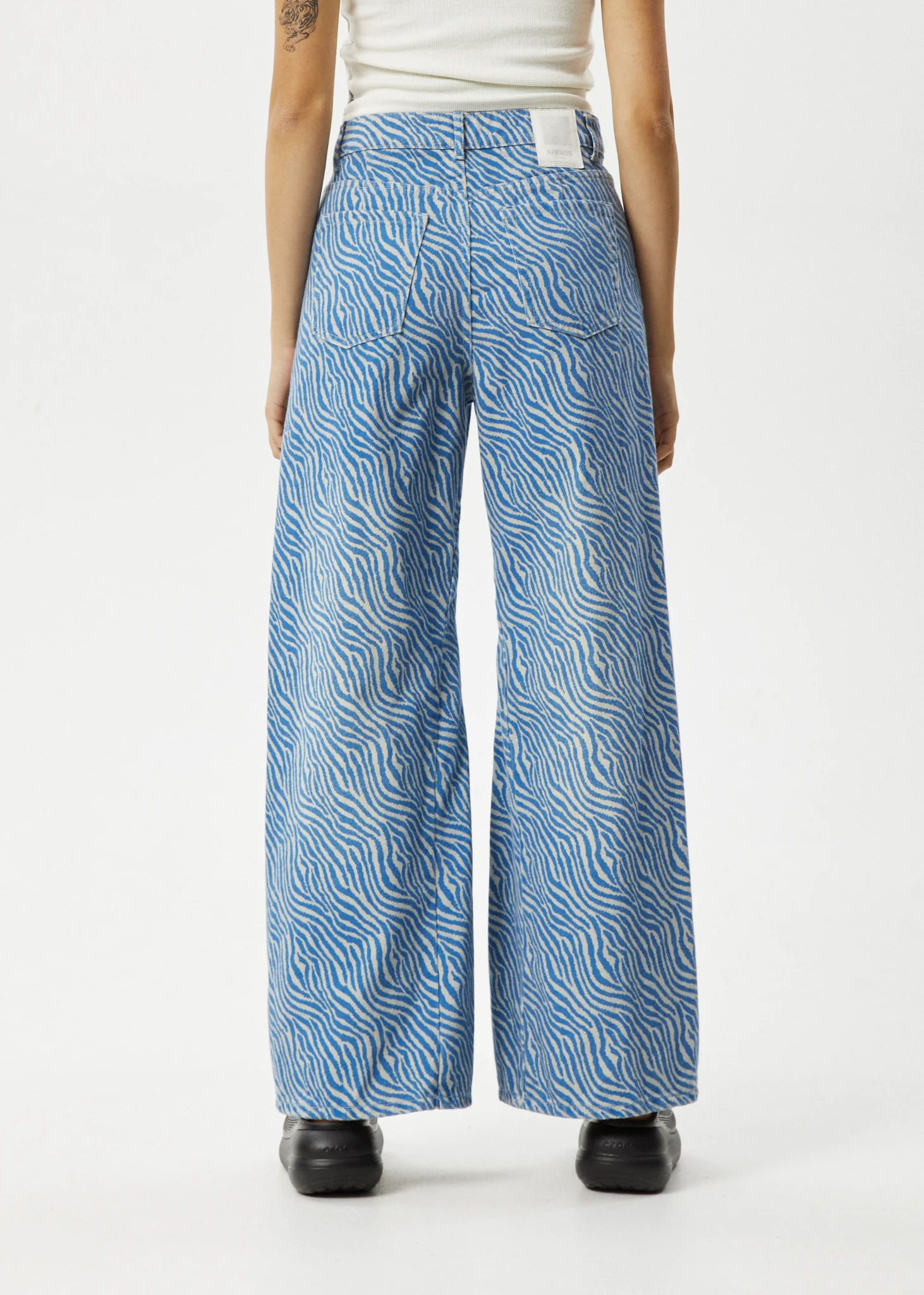 AFENDS Womens Shadows Gigi - Denim Flared Jean - Arctic - Image 4