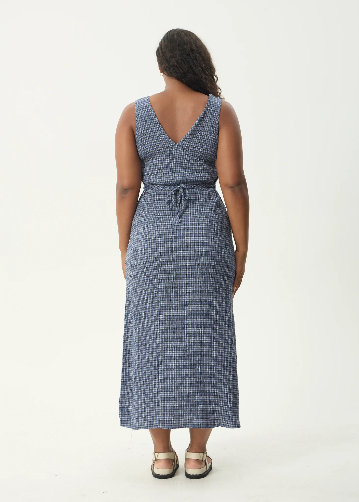 AFENDS Womens Shipwreck - Seersucker Maxi Dress - Marlin - Image 11