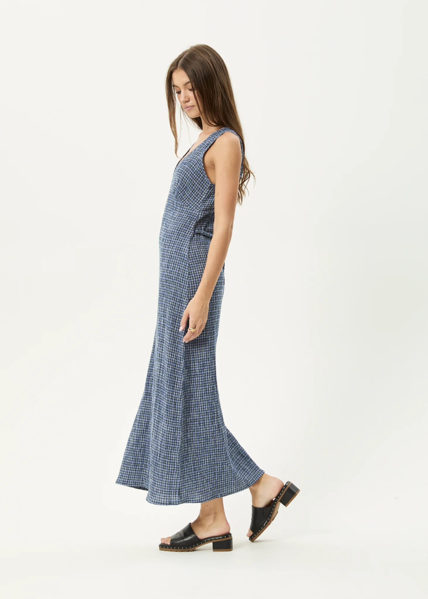 AFENDS Womens Shipwreck - Seersucker Maxi Dress - Marlin - Image 6