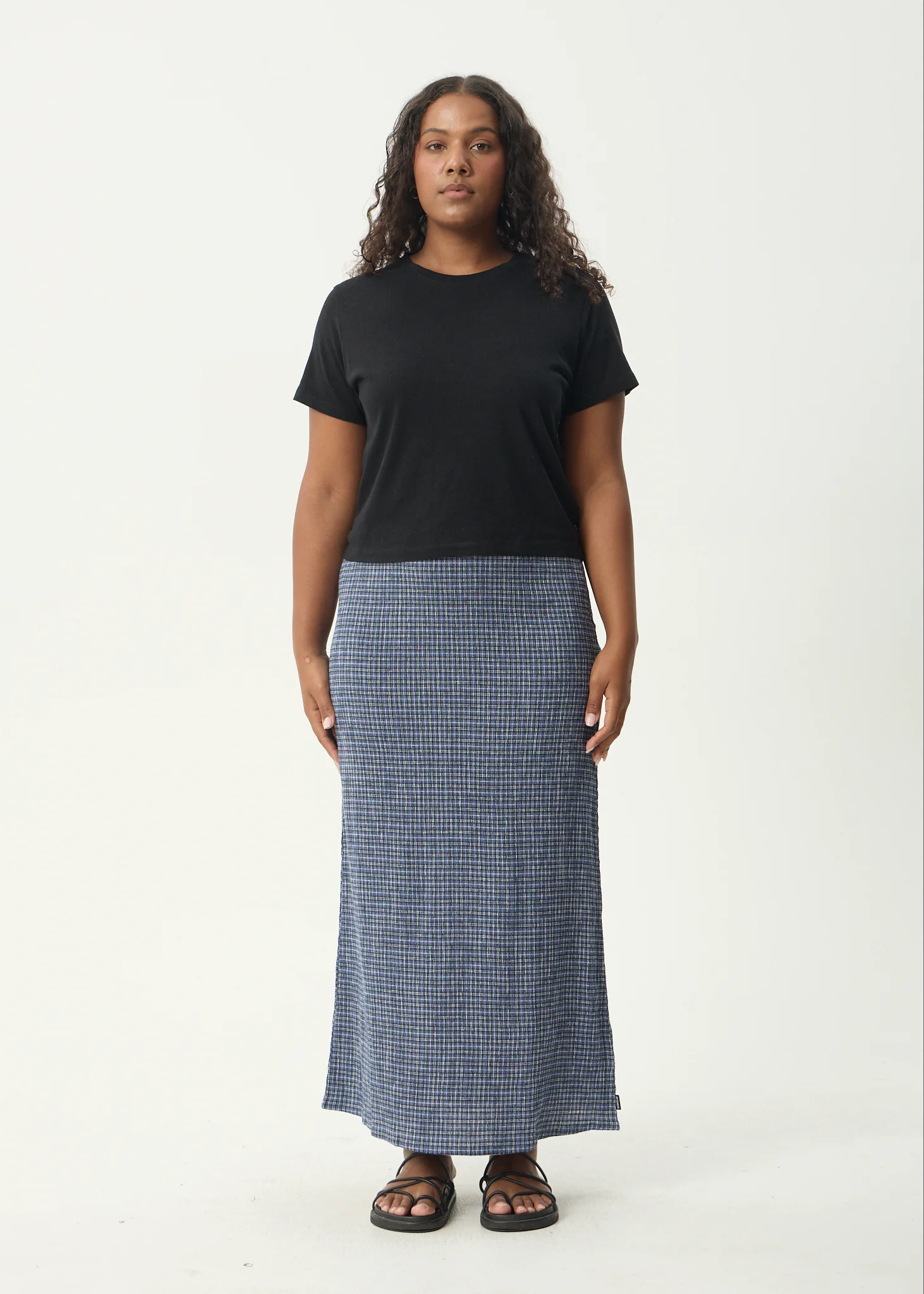 AFENDS Womens Shipwreck - Seersucker Maxi Skirt - Marlin - Image 3
