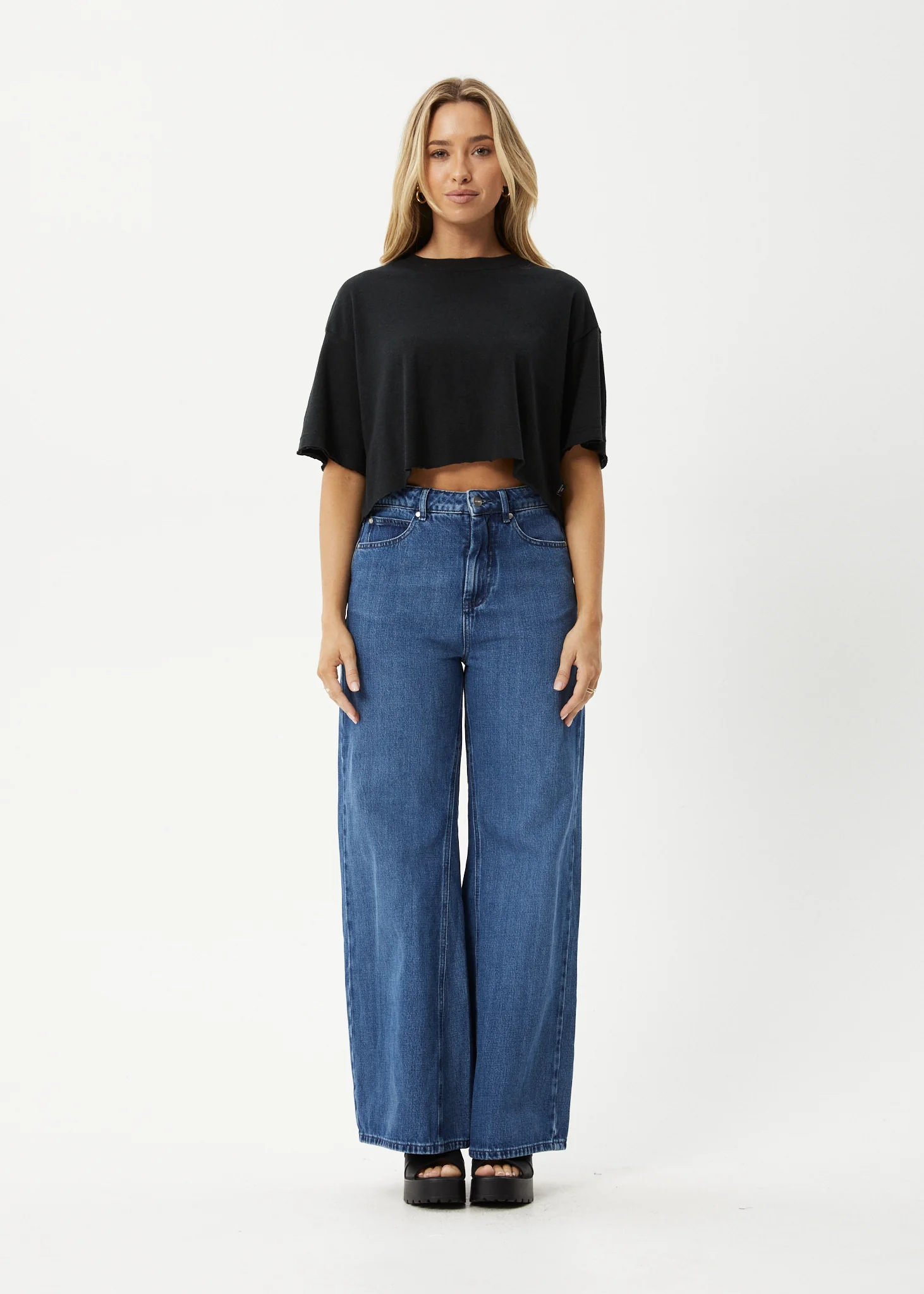 AFENDS Womens Slay Cropped - Oversized Tee - Black - Image 6